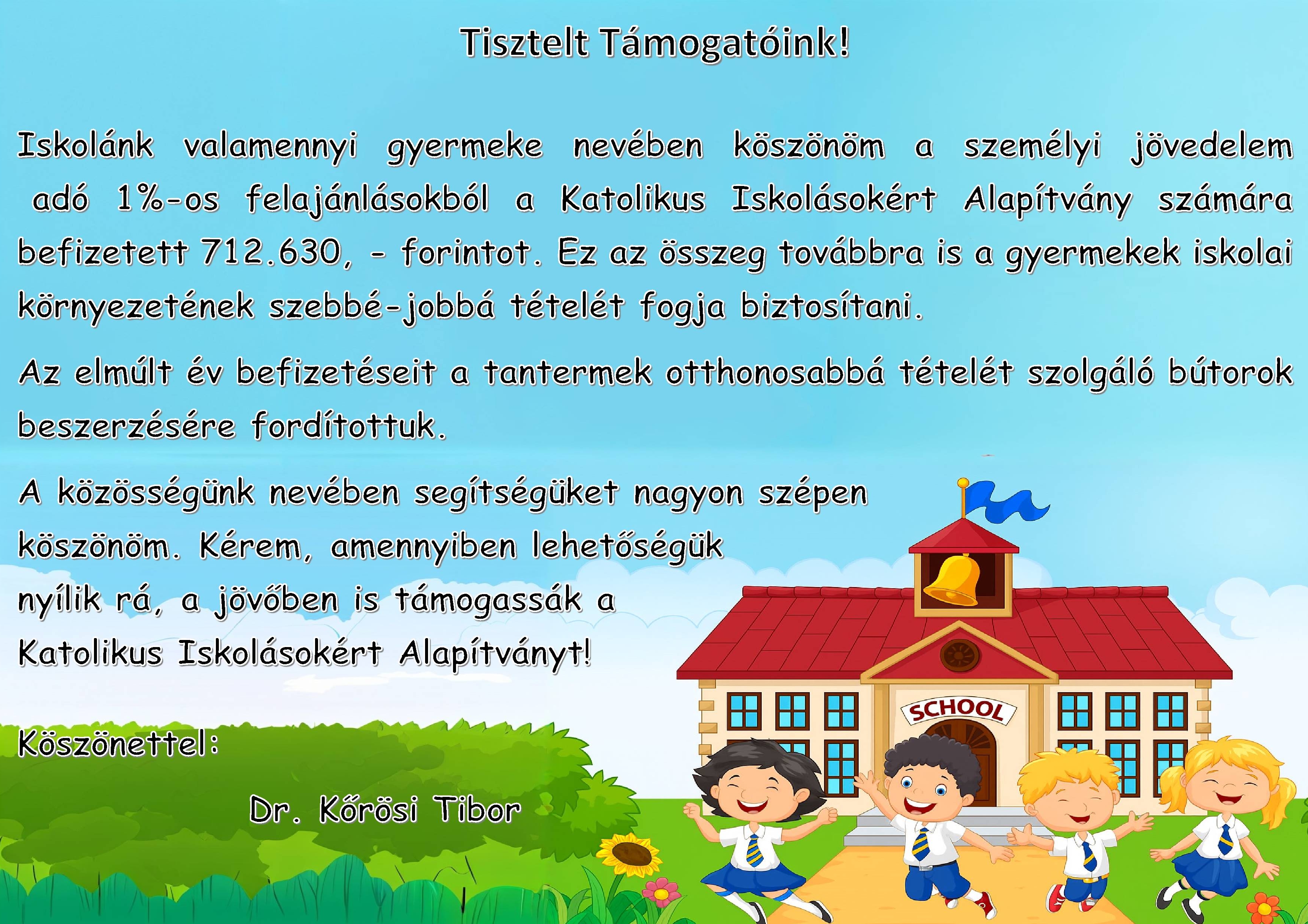 adó egy százalék köszönet 2025