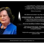 Fábiánné dr. Szenczi Ibolya (1949-2025) emlékezetére